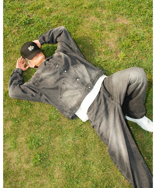 KEBOZ（ケボズ）の「DAMAGED BAGGY DENIM PANTS（デニムパンツ・メンズ・ブルー/ブラック・M/L）」の6枚目の写真