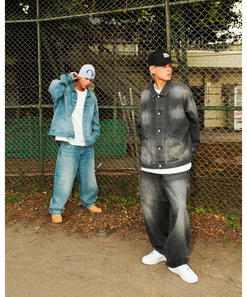 KEBOZ（ケボズ）の「DAMAGED BAGGY DENIM PANTS（デニムパンツ・メンズ・ブルー/ブラック・M/L）」の4枚目の写真