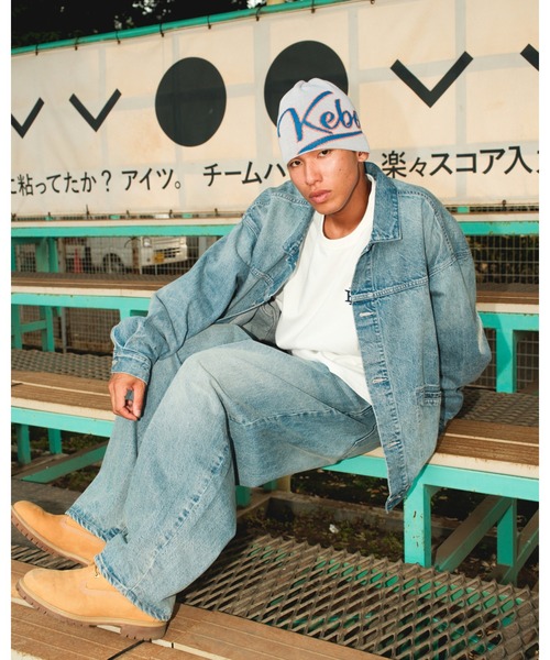 KEBOZ（ケボズ）の「DAMAGED BAGGY DENIM PANTS（デニムパンツ・メンズ・ブルー/ブラック・M/L）」の5枚目の写真