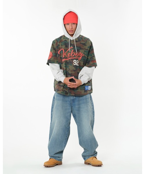 KEBOZ（ケボズ）の「DAMAGED BAGGY DENIM PANTS（デニムパンツ・メンズ・ブルー/ブラック・M/L）」の8枚目の写真