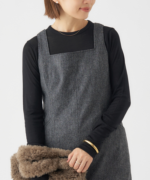 IENA(イエナ)の「《追加2》リヨセルカシミヤロングTシャツ(Tシャツ/カットソー・レディース・ホワイト/ライトグレー/ブラック/ピンク・FREE)」の9枚目の写真