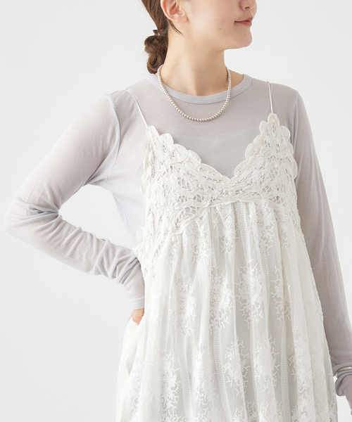 IENA(イエナ)の「《追加2》リヨセルカシミヤロングTシャツ(Tシャツ/カットソー・レディース・ホワイト/ライトグレー/ブラック/ピンク・FREE)」の18枚目の写真