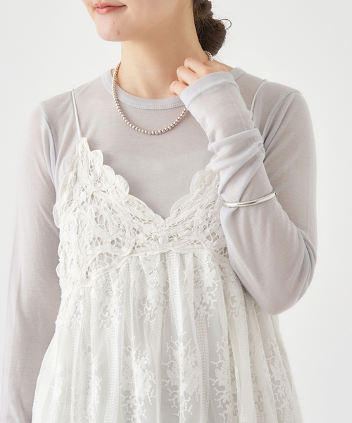 IENA(イエナ)の「《追加2》リヨセルカシミヤロングTシャツ(Tシャツ/カットソー・レディース・ホワイト/ライトグレー/ブラック/ピンク・FREE)」の19枚目の写真