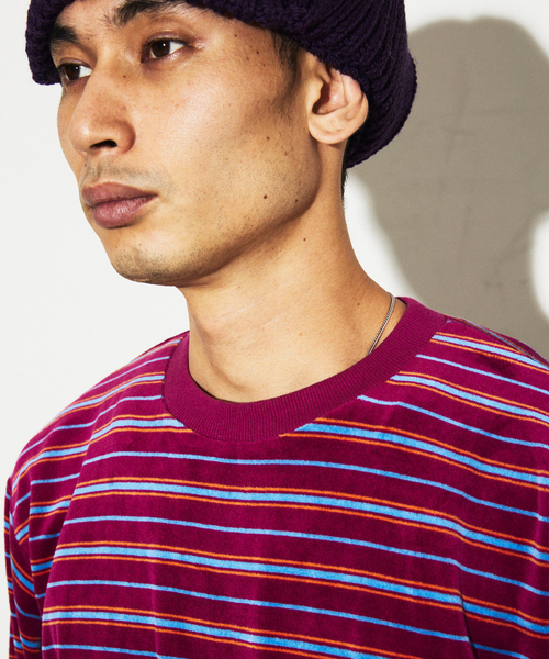 JOURNAL STANDARD(ジャーナルスタンダード)の「ベロア マイクロ ボーダー クルーネック ロンT(Tシャツ/カットソー・メンズ・ライトブルー/グレー/ボルドー・MEDIUM/LARGE)」の15枚目の写真