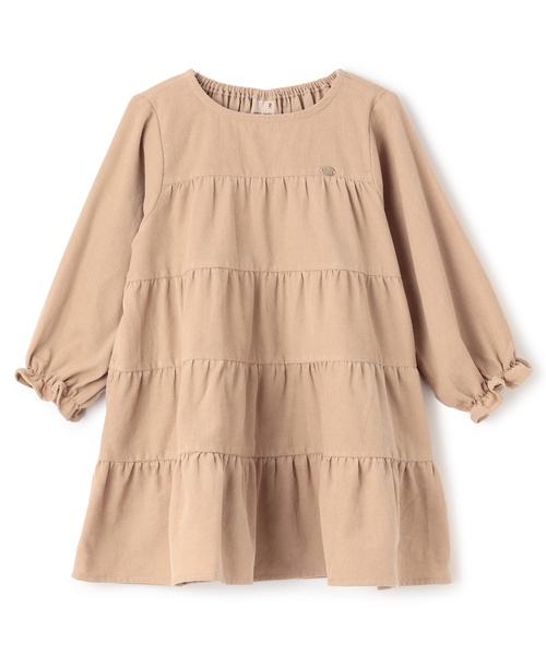 petit main(プティマイン)の「コーデュロイティアードワンピース(ワンピース・キッズ・ライトグリーン/レッド/ラベンダー/ライトベージュ・80cm/90cm/120cm/110cm/100cm/130cm)」の2枚目の写真