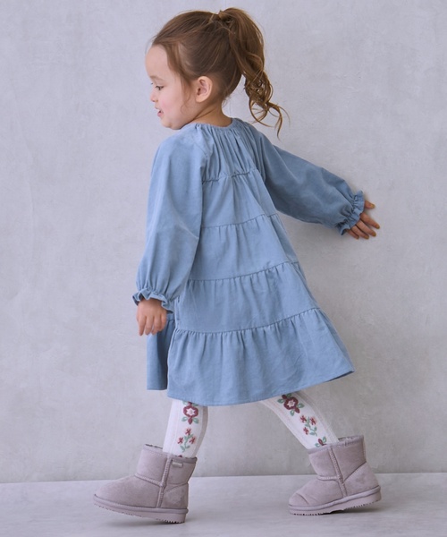 petit main(プティマイン)の「コーデュロイティアードワンピース(ワンピース・キッズ・ライトグリーン/レッド/ラベンダー/ライトベージュ・80cm/90cm/120cm/110cm/100cm/130cm)」の5枚目の写真