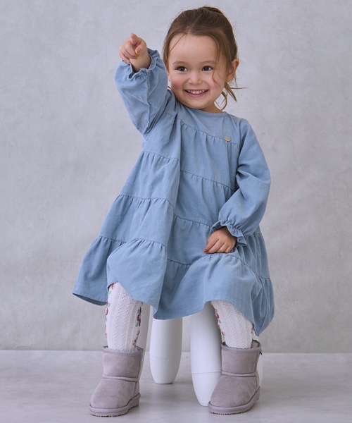 petit main(プティマイン)の「コーデュロイティアードワンピース(ワンピース・キッズ・ライトグリーン/レッド/ラベンダー/ライトベージュ・80cm/90cm/120cm/110cm/100cm/130cm)」の8枚目の写真