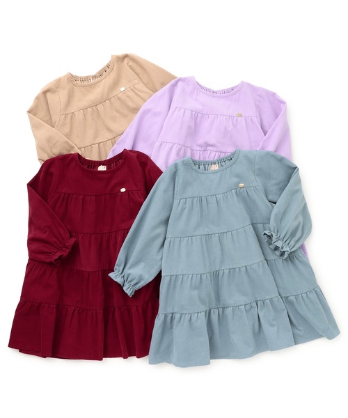 petit main(プティマイン)の「コーデュロイティアードワンピース(ワンピース・キッズ・ライトグリーン/レッド/ラベンダー/ライトベージュ・80cm/90cm/120cm/110cm/100cm/130cm)」の17枚目の写真