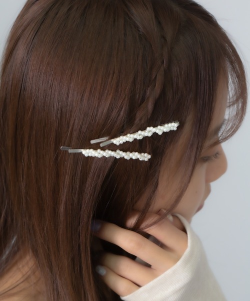 Peony（ピオニー）の「【Peony/ピオニー】/ウェーブパール2setヘアピン（ヘアピン・レディース・ゴールド/シルバー・FREE）」の2枚目の写真