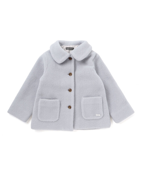 BeBe（ベベ）の「丸襟ボアショートコート（ステンカラーコート・キッズ・オフホワイト/ブルー・150cm/140cm/100cm/120cm/110cm/130cm）」の12枚目の写真