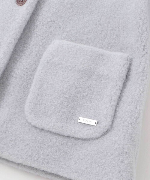 BeBe（ベベ）の「丸襟ボアショートコート（ステンカラーコート・キッズ・オフホワイト/ブルー・150cm/140cm/100cm/120cm/110cm/130cm）」の16枚目の写真