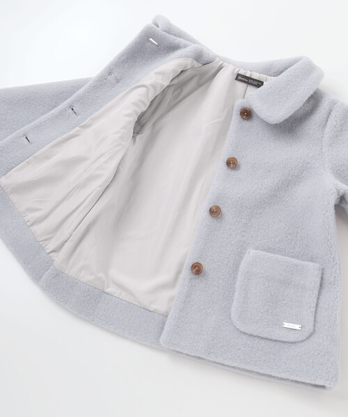 BeBe（ベベ）の「丸襟ボアショートコート（ステンカラーコート・キッズ・オフホワイト/ブルー・150cm/140cm/100cm/120cm/110cm/130cm）」の18枚目の写真