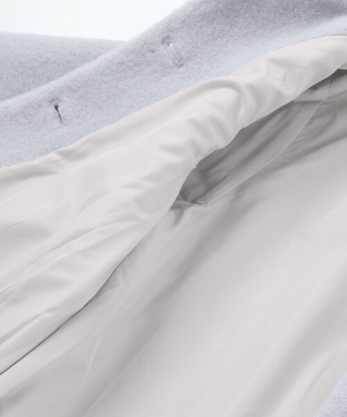 BeBe（ベベ）の「丸襟ボアショートコート（ステンカラーコート・キッズ・オフホワイト/ブルー・150cm/140cm/100cm/120cm/110cm/130cm）」の19枚目の写真