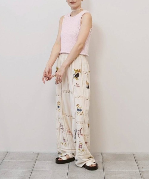 TODAYFUL（トゥデイフル）の「TODAYFUL　Embroidery Patchwork Trousers エンブロイダリーパッチワークトラウザーズ/12610719（その他パンツ・レディース・キナリ/バーガンディー・36）」の9枚目の写真