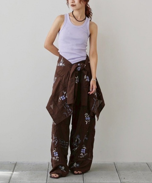 TODAYFUL（トゥデイフル）の「TODAYFUL　Embroidery Patchwork Trousers エンブロイダリーパッチワークトラウザーズ/12610719（その他パンツ・レディース・キナリ/バーガンディー・36）」の7枚目の写真