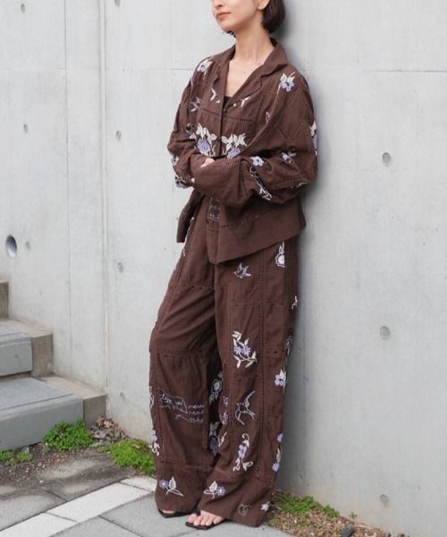 TODAYFUL（トゥデイフル）の「TODAYFUL　Embroidery Patchwork Trousers エンブロイダリーパッチワークトラウザーズ/12610719（その他パンツ・レディース・キナリ/バーガンディー・36）」の5枚目の写真