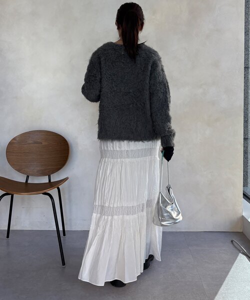 DouDou（ドゥドゥ）の「【WEB限定】ロングシャギーカーディガン（カーディガン/ボレロ・レディース・イエロー/チャコールグレー/ベージュ/アイボリー・FREE）」の18枚目の写真