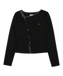 THECOLDESTMOMENT（ザコールデストモーメント）の「TCM twist button long sleeve (black)（Tシャツ/カットソー）」