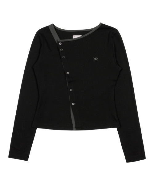 THECOLDESTMOMENT（ザコールデストモーメント）の「TCM twist button long sleeve (black)（Tシャツ/カットソー・レディース・その他・SMALL/MEDIUM）」の2枚目の写真