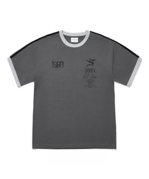 1993STUDIO（1993スタジオ）の「93 Track Ringer T-Shirt_Charcoal（Tシャツ/カットソー・メンズ）」