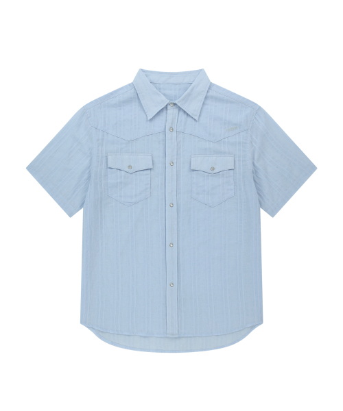 AAKAM(アーカム)の「Patterned Western Half Shirts (Blue)(シャツ/ブラウス・レディース・その他・1/2)」の1枚目の写真