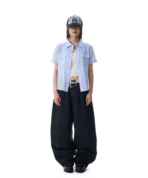 AAKAM(アーカム)の「Patterned Western Half Shirts (Blue)(シャツ/ブラウス・レディース・その他・1/2)」の5枚目の写真