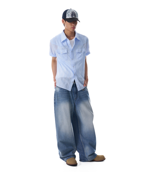 AAKAM(アーカム)の「Patterned Western Half Shirts (Blue)(シャツ/ブラウス・レディース・その他・1/2)」の12枚目の写真