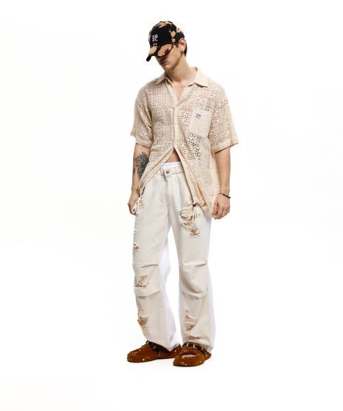 RSSC(アールエスエスシー)の「LAYERD DESTROYED DENIM PANTS - IVORY/WHITE(その他パンツ・レディース・その他・1/2)」の11枚目の写真