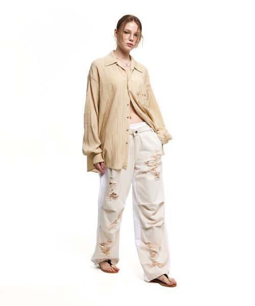 RSSC(アールエスエスシー)の「LAYERD DESTROYED DENIM PANTS - IVORY/WHITE(その他パンツ・レディース・その他・1/2)」の9枚目の写真