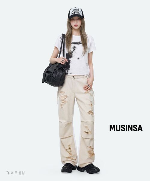RSSC(アールエスエスシー)の「LAYERD DESTROYED DENIM PANTS - IVORY/WHITE(その他パンツ・レディース・その他・1/2)」の6枚目の写真