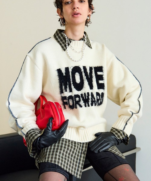 MOVE FORWARD logo knit/MOVE FORWARDロゴニット（ニット/セーター