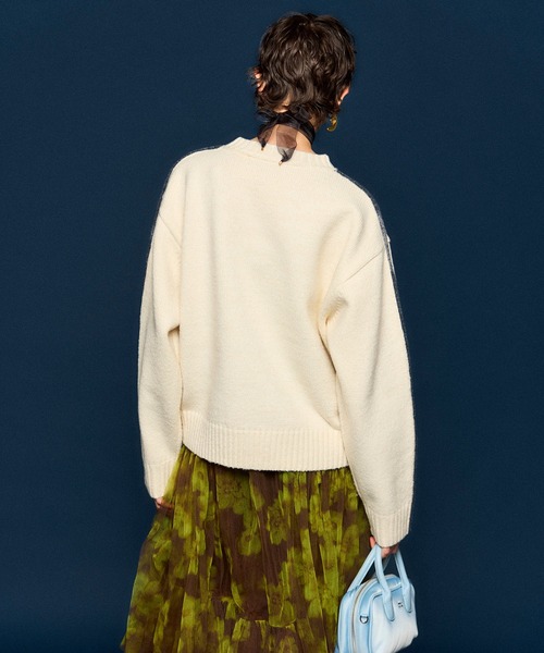 MAISON SPECIAL（メゾンスペシャル）の「MOVE FORWARD logo knit/MOVE FORWARDロゴニット（ニット/セーター・レディース・アイボリー/グレー/ライム/レッド・FREE）」の11枚目の写真