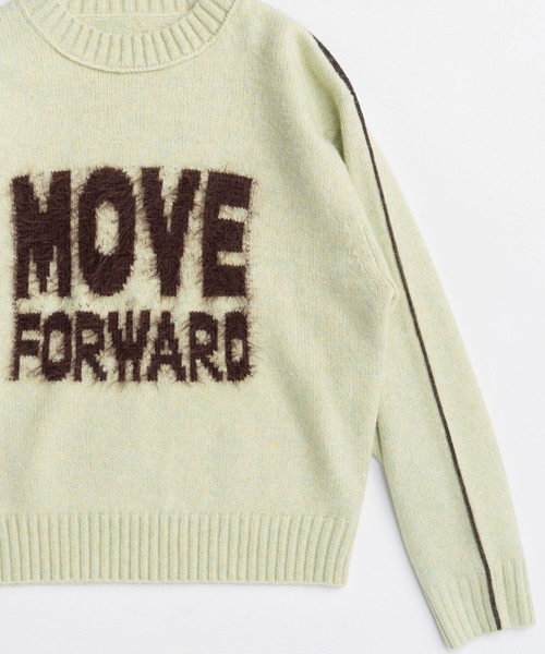 MAISON SPECIAL（メゾンスペシャル）の「MOVE FORWARD logo knit/MOVE FORWARDロゴニット（ニット/セーター・レディース・アイボリー/グレー/ライム/レッド・FREE）」の21枚目の写真