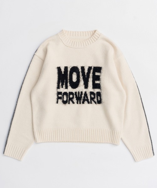 MAISON SPECIAL（メゾンスペシャル）の「MOVE FORWARD logo knit/MOVE FORWARDロゴニット（ニット/セーター・レディース・アイボリー/グレー/ライム/レッド・FREE）」の17枚目の写真