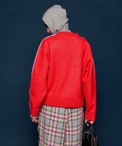 MAISON SPECIAL（メゾンスペシャル）の「MOVE FORWARD logo knit/MOVE FORWARDロゴニット（ニット/セーター・レディース・アイボリー/グレー/ライム/レッド・FREE）」の13枚目の写真