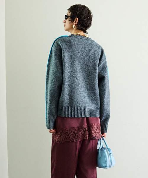 MAISON SPECIAL（メゾンスペシャル）の「MOVE FORWARD logo knit/MOVE FORWARDロゴニット（ニット/セーター・レディース・アイボリー/グレー/ライム/レッド・FREE）」の16枚目の写真