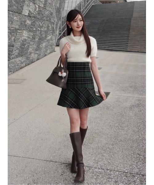 SNIDEL（スナイデル）の「ヘムフレアスカート（その他パンツ・レディース・ブラック/マルチ/チェック・0/1）」の15枚目の写真