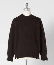 LOEFF | <LOEFF>5ゲージ ダメージ ニット プルオーバー UNISEX(ニット/セーター)
