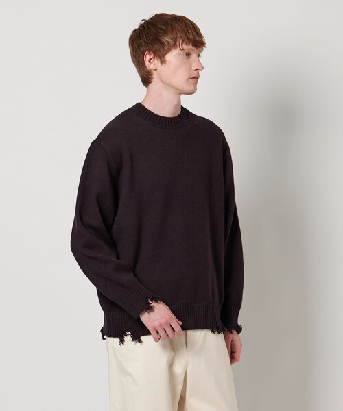 LOEFF＞5ゲージ ダメージ ニット プルオーバー UNISEX（ニット