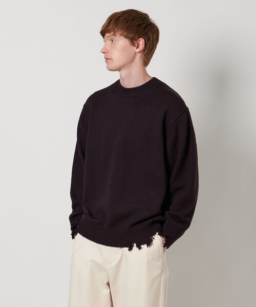 LOEFF>5ゲージ ダメージ ニット プルオーバー UNISEX(ニット LOEFF>5ゲージ ダメージ ニット プルオーバー UNISEX(ニット