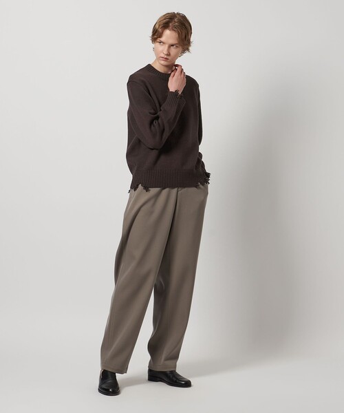 LOEFF(ロエフ)の「<LOEFF>5ゲージ ダメージ ニット プルオーバー UNISEX(ニット/セーター・レディース・ブラック/ダークブラウン・2/0/1)」の11枚目の写真