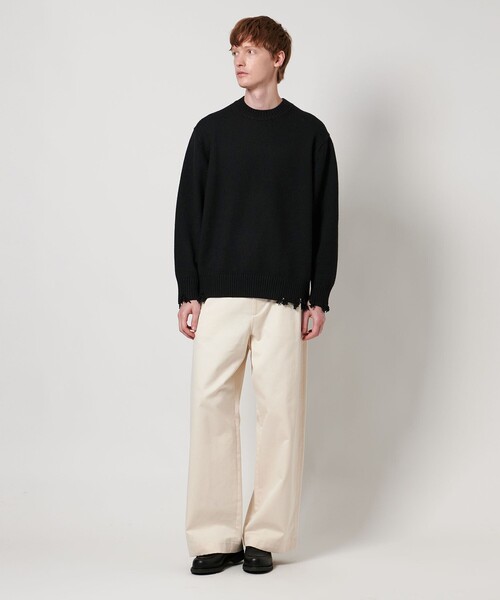 LOEFF(ロエフ)の「<LOEFF>5ゲージ ダメージ ニット プルオーバー UNISEX(ニット/セーター・レディース・ブラック/ダークブラウン・2/0/1)」の14枚目の写真