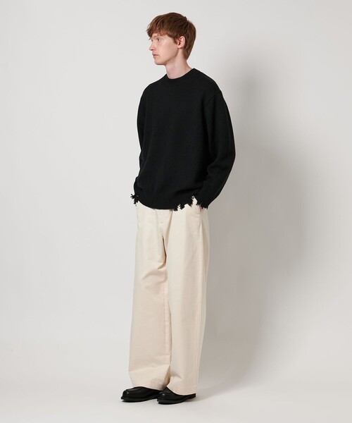 LOEFF(ロエフ)の「<LOEFF>5ゲージ ダメージ ニット プルオーバー UNISEX(ニット/セーター・レディース・ブラック/ダークブラウン・2/0/1)」の15枚目の写真