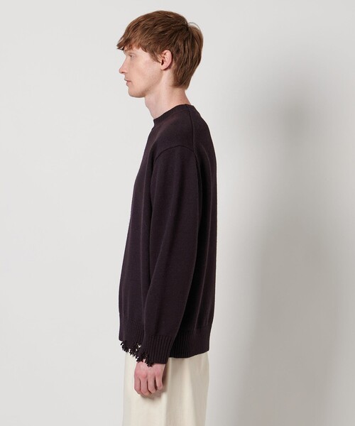 ✨美品✨現行 LOEFF ダメージ ニット プルオーバー ブラック サイズ1 LOEFF＞5ゲージ ダメージ ニット プルオーバー UNISEX（ニット