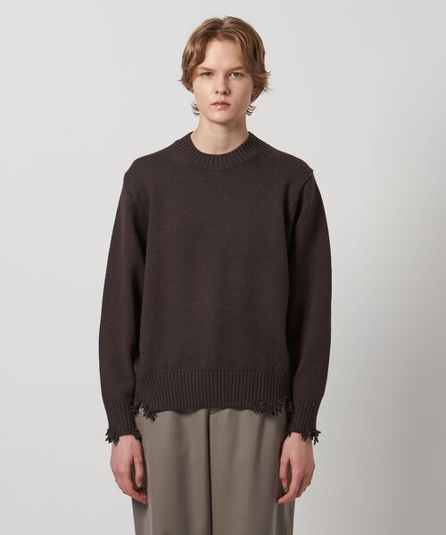 LOEFF＞5ゲージ ダメージ ニット プルオーバー UNISEX（ニット