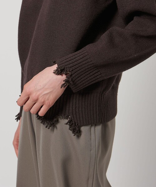 LOEFF＞5ゲージ ダメージ ニット プルオーバー UNISEX（ニット