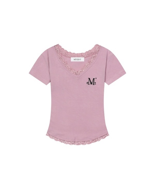 MUCENT シエラホピハート サニアレースVネック半袖T グレー まとめ売り サニアレースVネック半袖Tシャツ（6カラー）（Tシャツ/カットソー