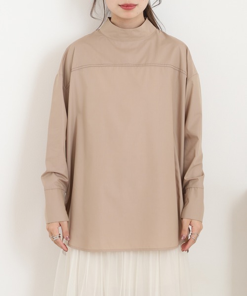 Anna Nicola（アンナニコラ）の「Anna Nicola バックボタンディテールブラウス（シャツ/ブラウス・レディース・ベージュ/ブラック・38）」の3枚目の写真
