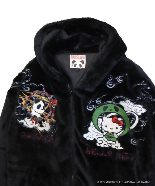 Hello Kitty×PANDIESTA 風神キティと雷神パンダフェイクファーパーカー