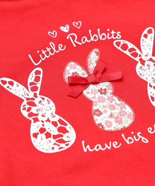 la poche biscuit（ラポシェビスキュイ）の「レースうさぎトレーナー（裏毛）（スウェット・キッズ・パープル/レッド・130/120/110/100/90/80）」の6枚目の写真